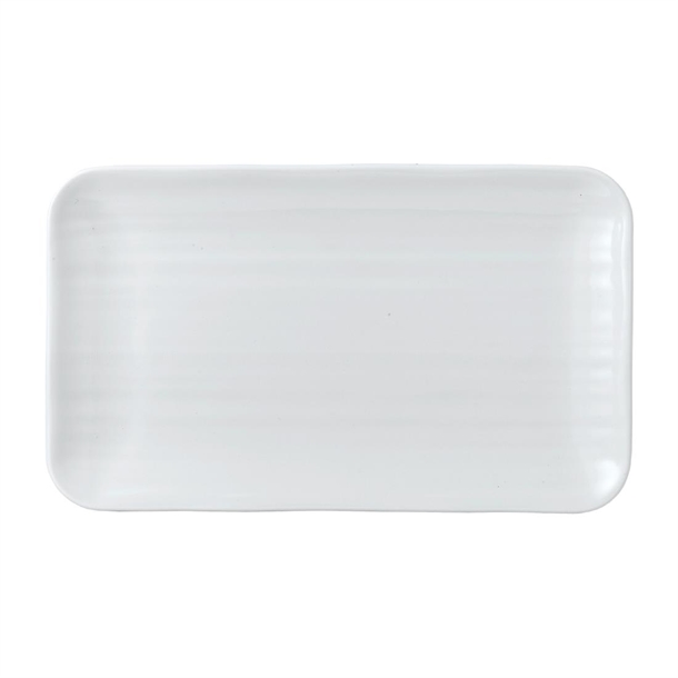 Dudson White Organic Rectangular Plate 10.6x6.3" (Box 12) (B2B)
