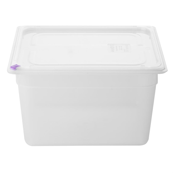 Hygiplas Click PP 1/2 GN with Lid & 7 Colour clips - 200mm 11.7Ltr (Pack 4)