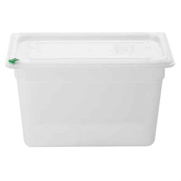 Hygiplas Click PP 1/3 GN with Lid & 7 Colour clips - 200mm 6.9Ltr (Pack 4)