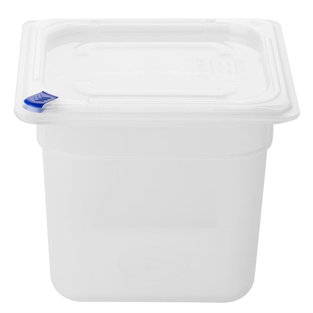 Hygiplas Click BPA free 1/6 GN with Lid & 7 Colour clips - 150mm 2.2Ltr (Pack 4)