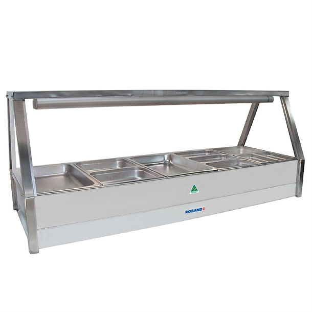Roband Hot Food Display Bar E25RD Fits - 10x1/2 65mm or 5x1/1 65mm Pans (B2B)