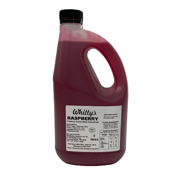 Whittys Concentrated Premium Flavoured Syrups - Raspberry 2Ltrs(Pack 3) (Direct)