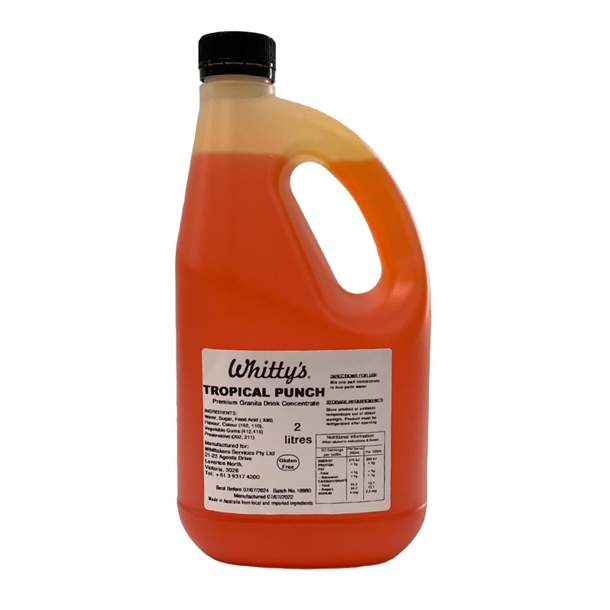 Whittys Concentrated Premium Flavoured Syrup- Tropical Punch 2Ltrs(Pk 3)(Direct)
