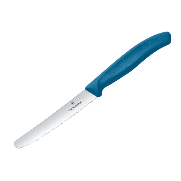 Victorinox Classic Steak / Tomato Blue Handle Wavy - 11cm