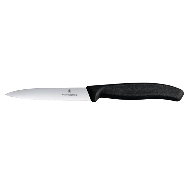 Victorinox Wavy Edge Paring Knife - Black - 10cm