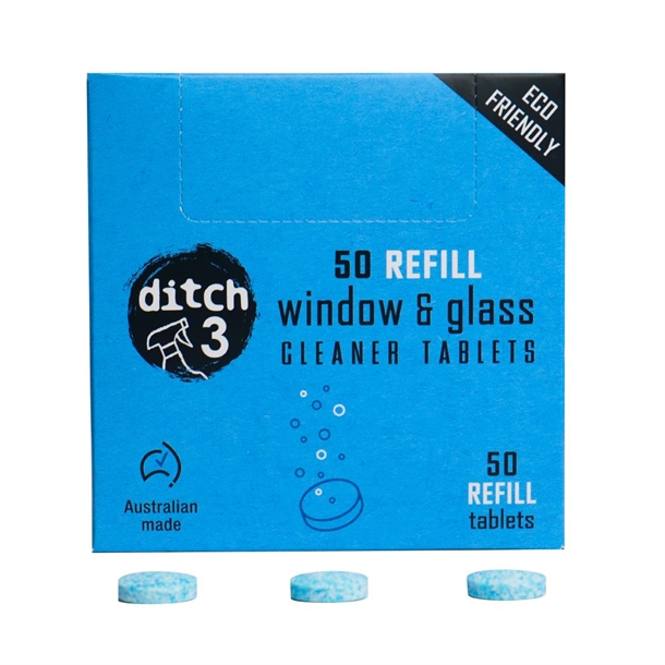 Ditch3 Window/Glass Cleaner Tablets Refill (Pack 50)