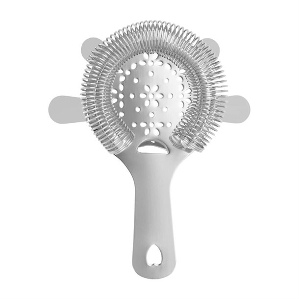 Zanzi Strainer 4 Prong Hawthorn with Flat Handle Stainless Steel - 110mm) (B2B)