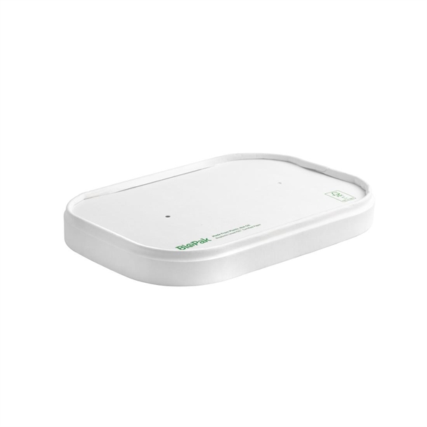 BioPak BioBoard Takeaway Lid White to suit 500 - 1000ml (Pack 300) (B2B)
