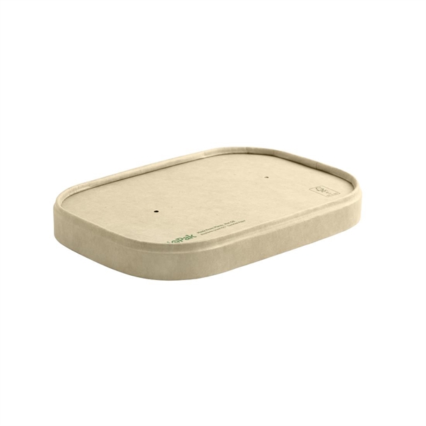 BioPak BioBoard Takeaway Lid Kraft to suit 500 - 1000ml (Pack 300) (B2B)