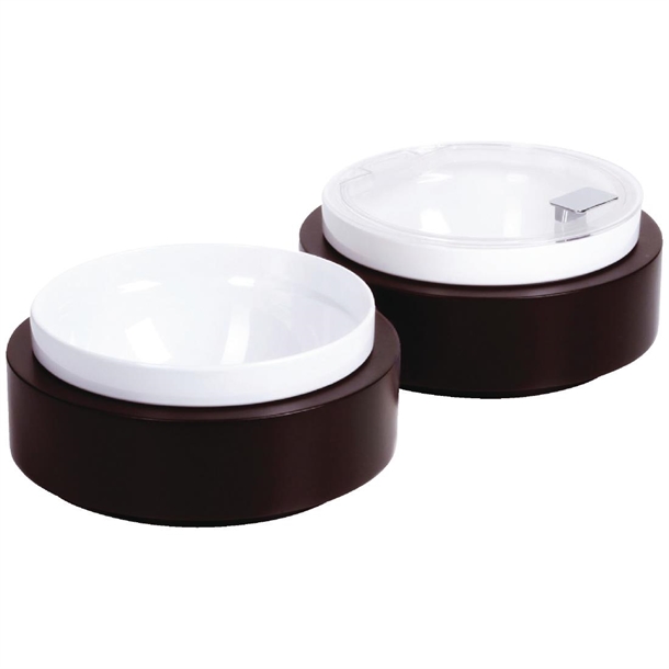 APS Buffet-Bowl Box Round Large Base only Dark Wood