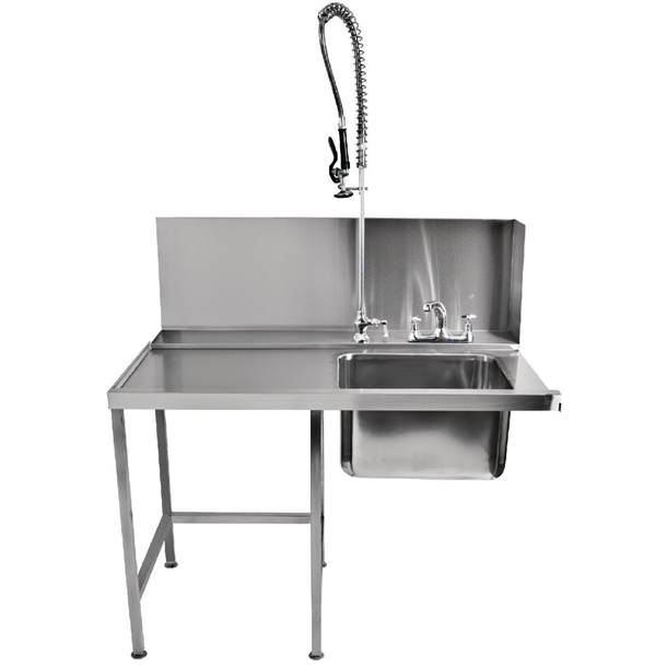 Classeq PassThroughDwasherInletTble1100mmSinkSplashback Pre-rinse&TapsLH(B2B)
