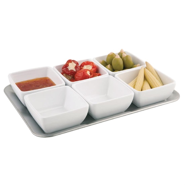 APS Pure Melamine White Square Mini Bowl - GF132 - Buy Online at Nisbets
