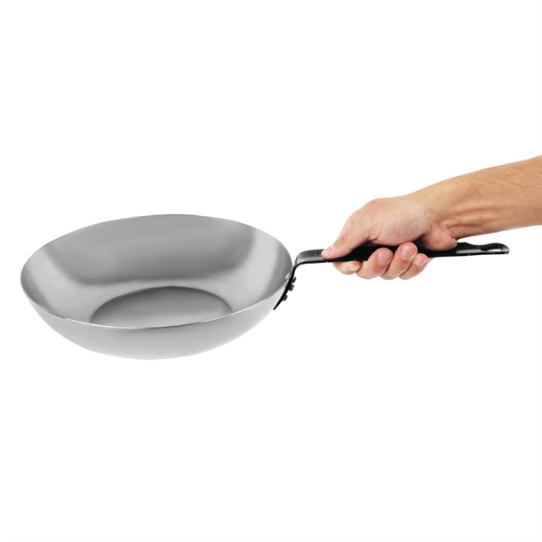 Kohlenstoffstahl-Wok mit Holzgriff | Perfekt für Gasherde