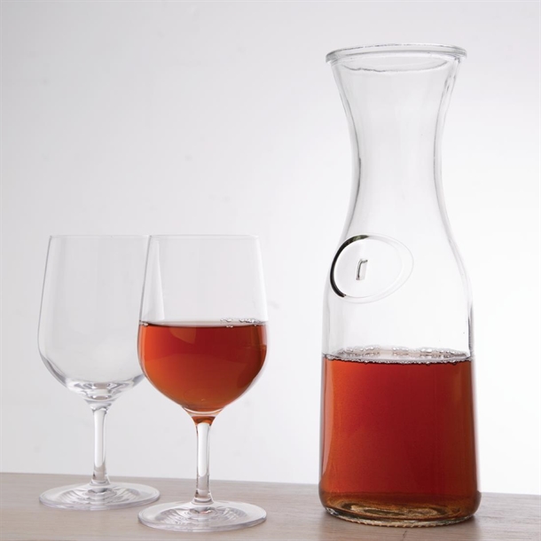 Lot 6 Carafes à Eau En Verre 1 L – Verre Résistant Olympia, Bord Renforcé, Service Table Élégant