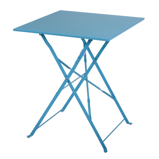 Bolero Perth Blauer Gehwegstil Stahltisch Quadratisch 600mm