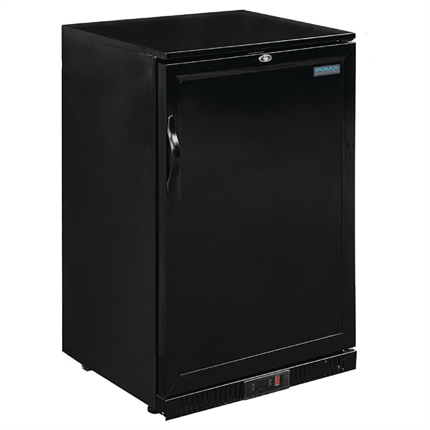 polar-back-bar-cooler-with-hinged-solid-door-in-black-138ltr