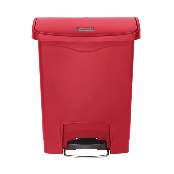 Rubbermaid Slim Jim Step on Resin Front Pedal - 30Ltr Red