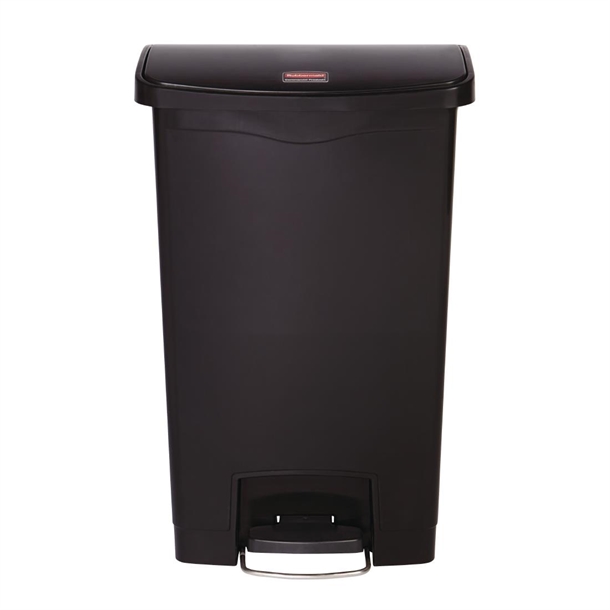 Rubbermaid Slim Jim Tret-Abfalleimer mit Frontpedal schwarz 50L