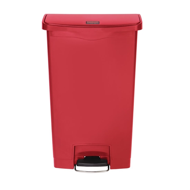 Rubbermaid Slim Jim Step on Resin Front Pedal - 68Ltr Red