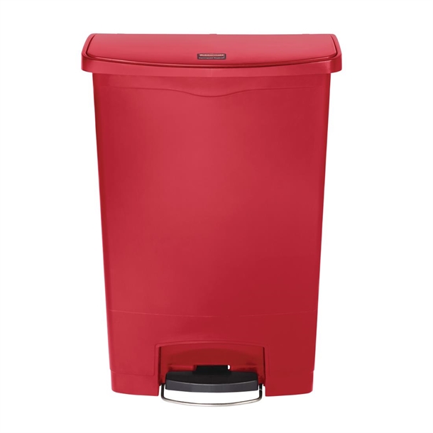 Rubbermaid Slim Jim Tretabfalleimer mit Frontpedal rot 90L