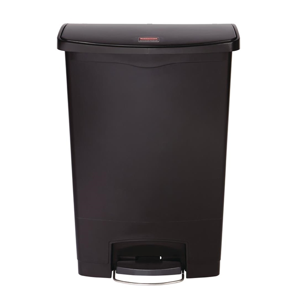 Rubbermaid Slim Jim Tretabfalleimer mit Frontpedal schwarz 90L