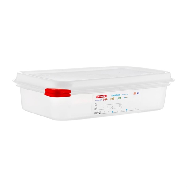 Araven PP Food Container 1/4 GN 1.8Ltr with Lid 65mm  (Pack 4)