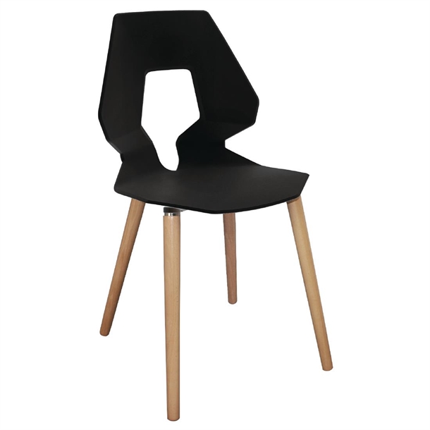 Bolero Black Polypropylene Angel Chair (Pack 4)