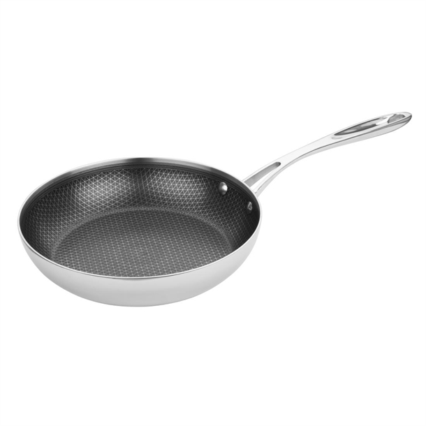 Vogue St/St Tri-Shield Fry Pan with Clad Coating - 240x50mm