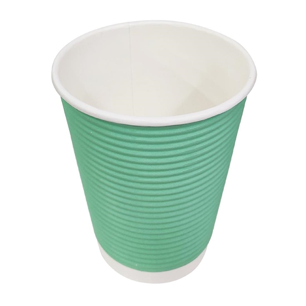 Fiesta Recyclable Takeaway Coffee Cups Ripple Wall Turquoise 340ml ...