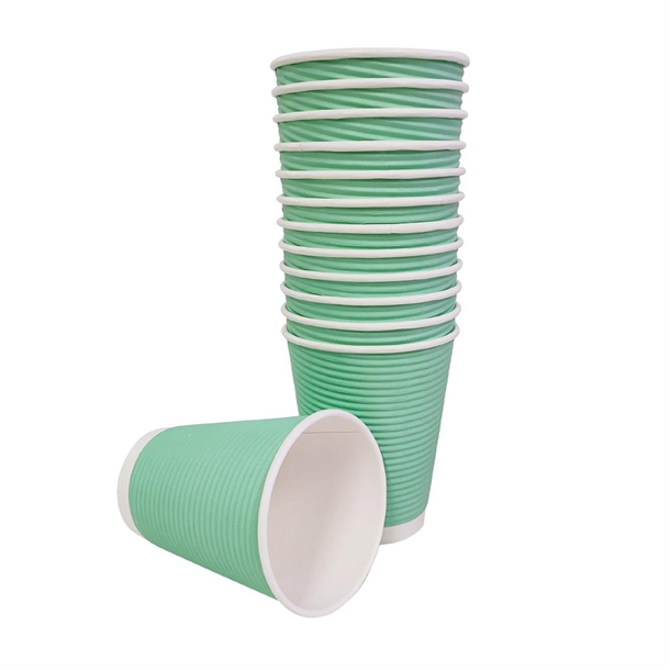 Fiesta Recyclable Takeaway Coffee Cups Ripple Wall Turquoise 340ml ...