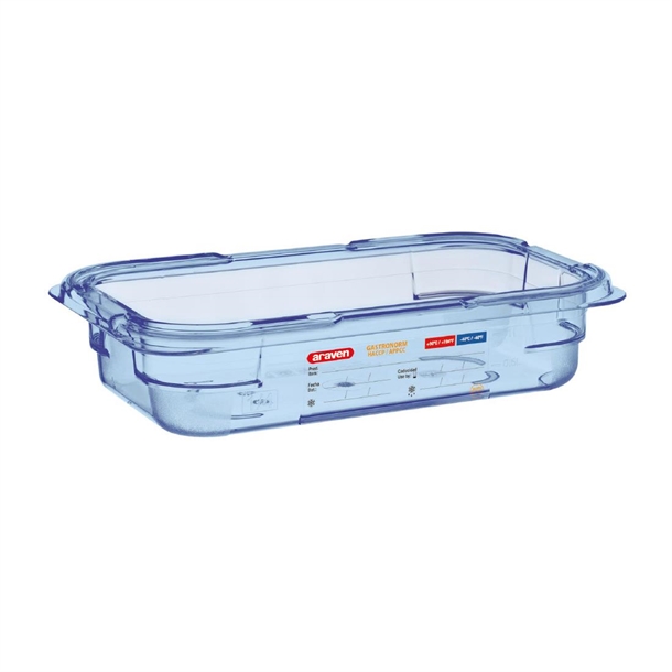Araven ABS (BPA Free) Blue Container - GN 1/4 65mm