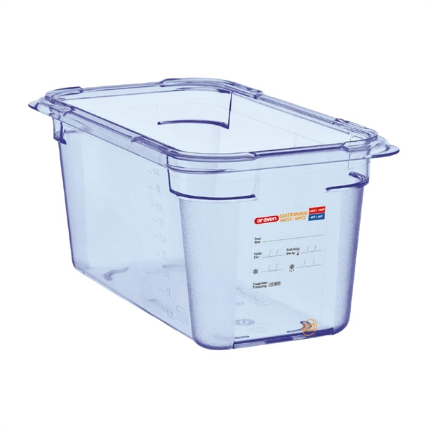 Araven ABS (BPA Free) Blue Container - GN 1/4 150mm