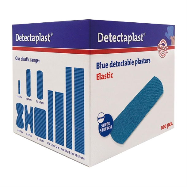 Detectaplast Elastic Plaster 25x72mm (Pack 100)