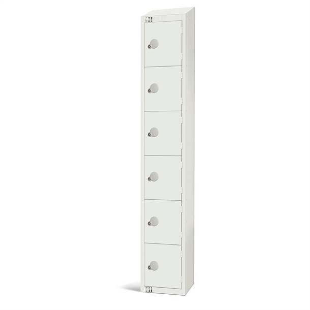 elite-six-door-electronic-combination-locker-with-sloping-top-white