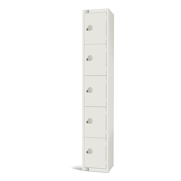 elite-five-door-electronic-combination-locker-white