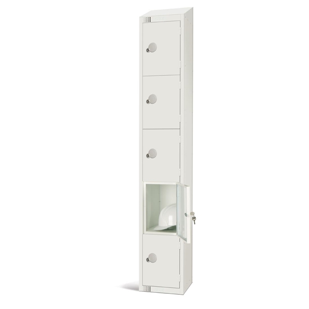 elite-five-door-padlock-locker-with-sloping-top-white