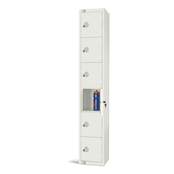 elite-six-door-padlock-locker-white