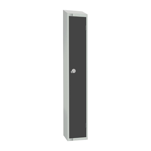 300mm Deep Locker 1 Door Elect Lock Graphite Grey 1950x300mm Sloping Top(Direct)