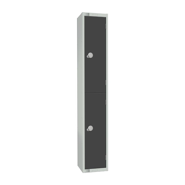 300mm Deep Locker 2 Door Elect Lock Graphite Grey - 1800x300x300mm (Direct)