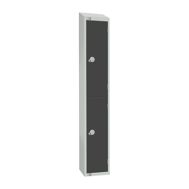 300mm Deep Locker 2 Door Elect Lock Graphite Grey1950x300mm Sloping Top(Direct)