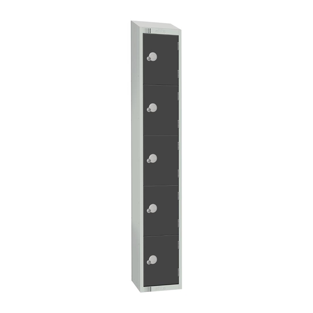 elite-five-door-electronic-combination-locker-with-sloping-top-graphite-grey