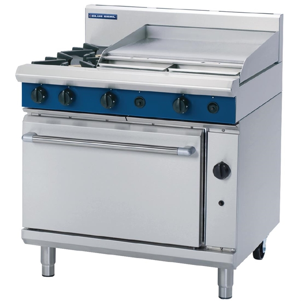 Blue Seal 900mm Static Oven Range 2X Burners and 600mm Griddle - LPG(Direct)