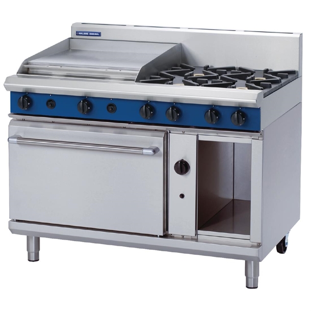 Blue Seal 1200mm Static Oven Range 4X Burners and 600mm Griddle - LPG(Direct)