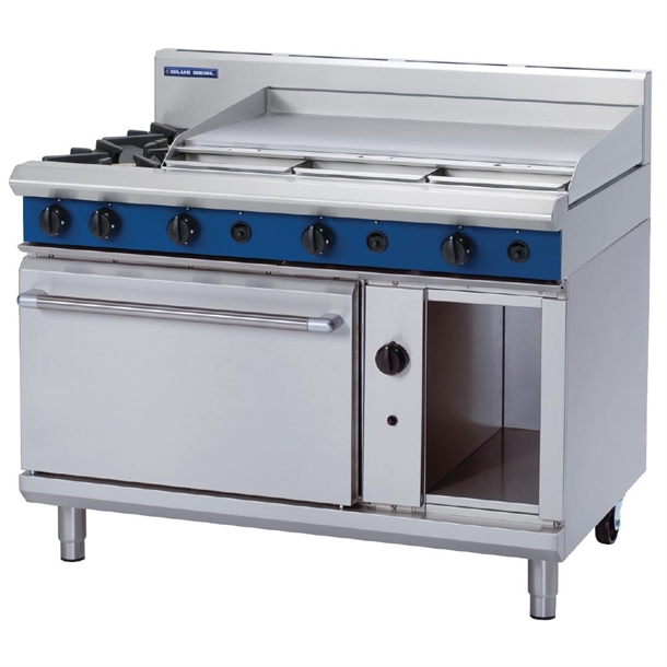 Blue Seal 1200mm Static Oven Range 2X Burners and 900mm Griddle - LPG(Direct)