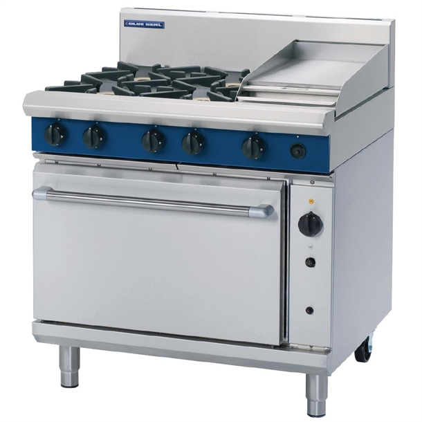 Blue Seal 900mm Convection Oven Range 4X Burners & 300mm Griddle - LPG(Direct)