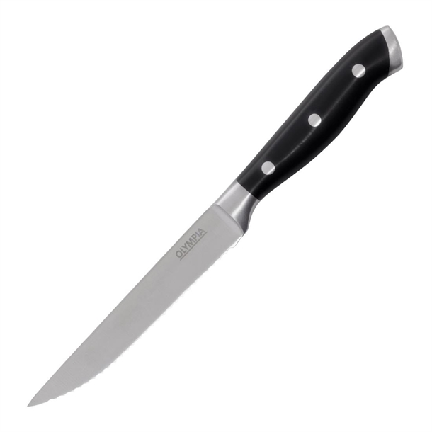 Olympia Premium Riveted Steak Knife Black ABS Handle (Box 6)