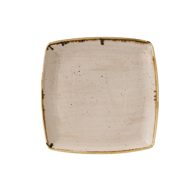 Churchill Stonecast Nutmeg Cream Deep Square Plate - 10 1/2" (Box 6) (B2B)