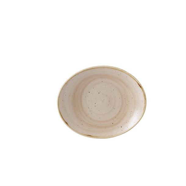 Churchill Stonecast Nutmeg Cream Orbit Oval Coupe Plate 7 3/4" (Box 12)(B2B)