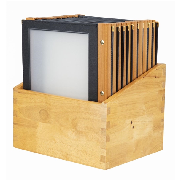 Securit Menumappen Set Met Houten Box A4 Zwart (Box 20)
