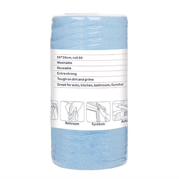 Nisbets Essentials Blue Micro Fibre Cloth - 30x30cm (Roll 50)